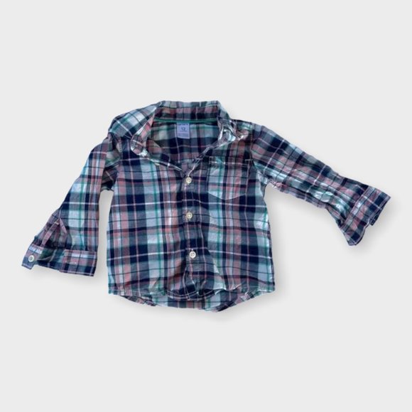 Carter's 2-pc. Long-sleeve Plaid Shirt & Jeans Set, Baby Boys 12 Months - Picture 3 of 8
